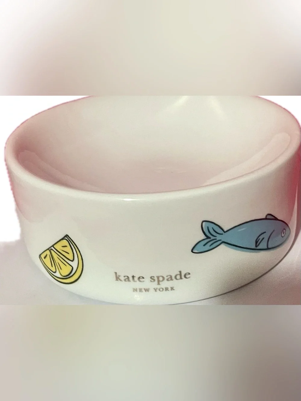 Kate Spade New York Seafood Toss Ceramic Cat Bowl, 100-mL